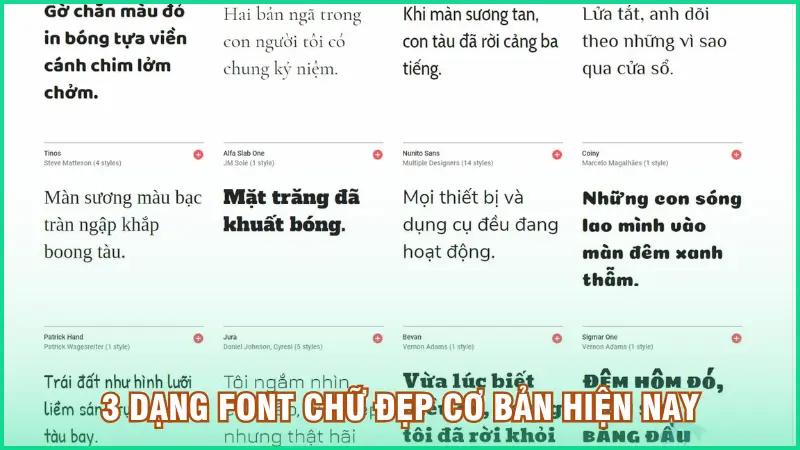 Phân loại các font chữ phổ biến hiện nay
